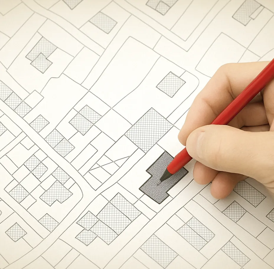 Étude d’un plan cadastral sur le terrain