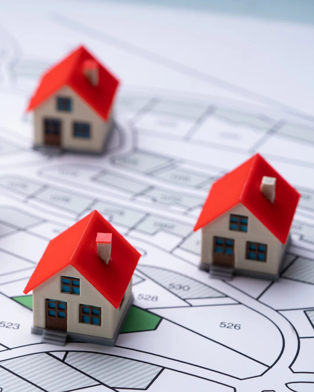 Plans d’un projet immobilier étalés sur une table
