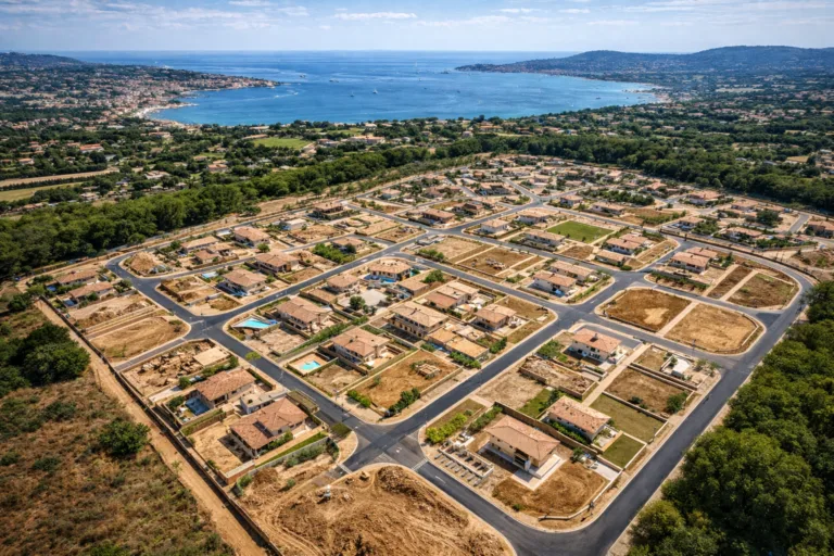 Vue aérienne de parcelles dans l’est du Var